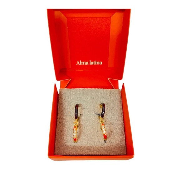 Aretes Oro chapado Argollad 24k Arrancadas Liridas cristal Joyas Yanbal - Picture 5 of 6